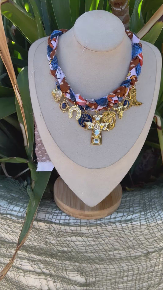 Braided bandana necklace